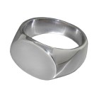 Fine sterling silver signet ring with an oval front