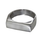 Fine sterling silver signet ring with a narrow rectangular front