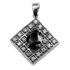 Diamond shaped pendant with crystal
