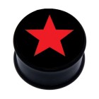 Plastic picture plug, RED STAR motif