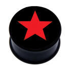 Plastic picture plug, RED STAR motif