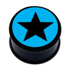 Plastic picture plug, BLACK STAR motif