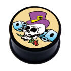 Plastic picture plug, SKULL POKERFACE motif.
