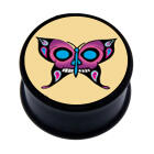 Plastic picture plug with SKULL BUTTERFLY motif