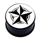 Plastic picture plug, motif B&amp;W STAR