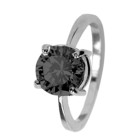 Sterling silver ring with round zirconia