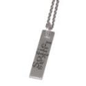 Rectangular pendant made of 925 sterling silver with individual engraving, 28x7mm