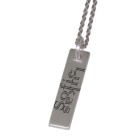Rectangular pendant made of 925 sterling silver with individual engraving, 28x7mm