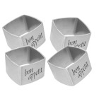 Napkin ring in a set of 4 - square - with individual engraving