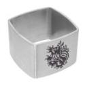 Set of 4 napkin rings - square - with your family crest