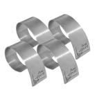 Set of 4 napkin rings - Wave - with individual engraving