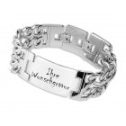 Wide unisex bracelet with engraving