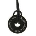 Pendant donut made of stainless steel PVD black coated with individual engraving - it's your turn