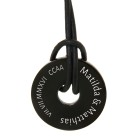Pendant donut made of stainless steel PVD black coated with individual engraving - it&#039;s your turn