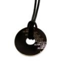 Stainless steel donut pendant black PVD coated with two names engraved