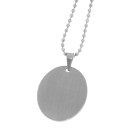 Oval pendant made of stainless steel, matted, 30x25mm