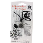 Chinese horoscope sign Monkey , pewter, cord &amp; card