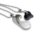 Partner pendant made of stainless steel LOVE with an individual engraving on the back