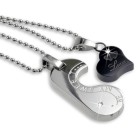 Partner pendant made of stainless steel LOVE with an individual engraving on the back