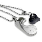Partner pendant made of stainless steel LOVE with an individual engraving on the back