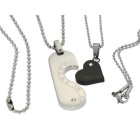 Partner pendant made of stainless steel LOVE with an individual engraving on the back