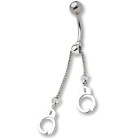 Belly button piercing 1.6x10mm with handcuff design