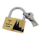 Love lock 51mm wide made of brass with your desired engraving
