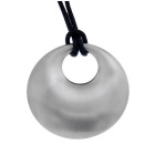 Pendant disc stainless steel, diameter 40mm - brushed on both sides