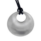 Pendant disc stainless steel, diameter 40mm - brushed on both sides