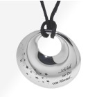 Pendant convex made of stainless steel with engraving - shiny polished