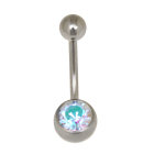 Standard belly button body jewelry piercing with crystal - more than 170 variations