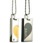Partner pendant HEART TO HEART made of coated stainless steel with individual engraving