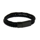 Black leather strap with sliding clasp
