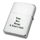 Zippo storm lighter chrome matt with individual engraving