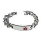 Heavy medi bracelet with stainless steel plate 24cm