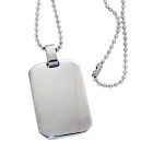 Dog tag made of stainless steel with rounded corners, 34x22mm, mirror finish