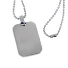 Dog tag made of stainless steel with rounded corners, 34x22mm