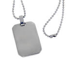 Dog tag made of stainless steel with rounded corners, 34x22mm