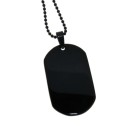 316L steel tag, dog tag, 23x38mm, black coated