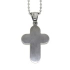Cross pendant in stainless steel with clear crystals on the front