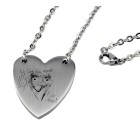 Heart-shaped pendant made of stainless steel with chain and engraving of your choice