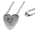 Heart-shaped pendant made of stainless steel with chain and engraving of your choice