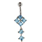 Belly button piercing with zirconia set, extraordinary