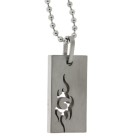 Stainless steel pendant with ball chain, tribal motif