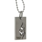 Stainless steel pendant with ball chain, tribal motif