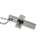 Stainless steel chain pendant with an optically assembled cross