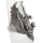 Heavy silver ring Eagle shows its claws