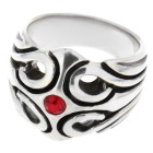 Heavy ring made of 925 sterling silver, Celtic with crystal