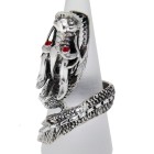 Heavy silver ring dragon head