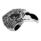 Solid ring made of 925 sterling silver, oxidized. Motif bird of prey